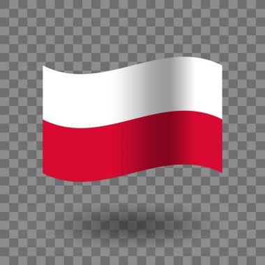 Polonya bayrak vektörü. Polonya bayrağı şeffaf arka planda izole edildi. Polonya bayrağı sembol simgesi. EPS 10