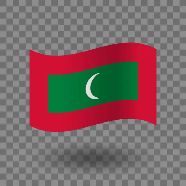 stock vector Maldives flag vector. Maldives wavy flag isolated transparent background. Flag of Maldives symbol icon. EPS 10