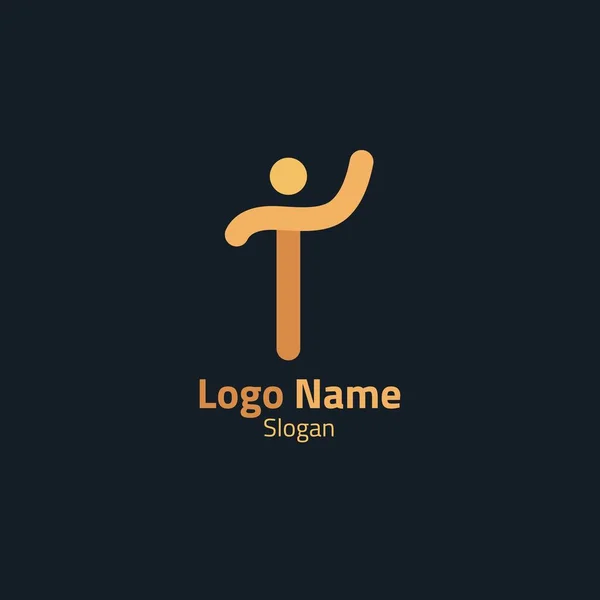 Logotipo Línea Que Asemeja Las Personas Las Letras También Adecuado — Vector de stock