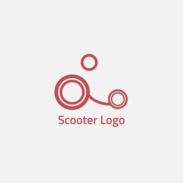 Логотип Красного Скутера Состоящий Кругов Линий — стоковый вектор