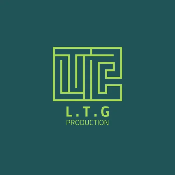 Wieloliterowe Logo Utworzone Unikalnej Linii Labiryntu — Wektor stockowy