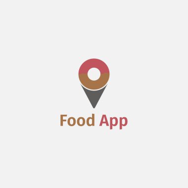 Donut seller app logo with point and donut combined shape.