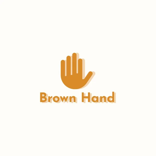 Brown Color Hand Logo Two Layers — Stock Vector
