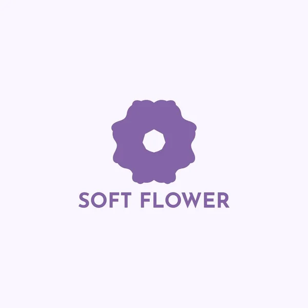 Whimsical Abstrakcyjny Kwiat Logo Fioletowym Kolorze — Wektor stockowy