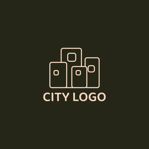 Logotipo Edificios Altos Áreas Urbanas — Vector de stock