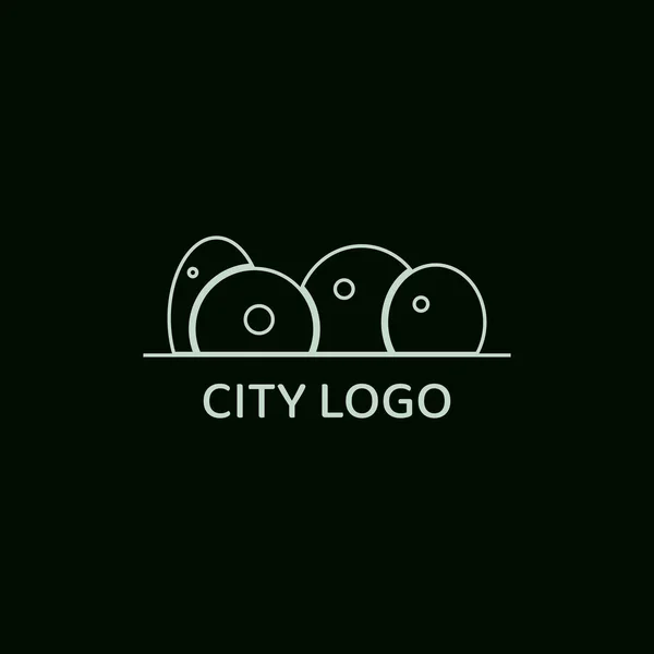 Логотип Нескольких Городских Зданий Круглой Формы — стоковый вектор