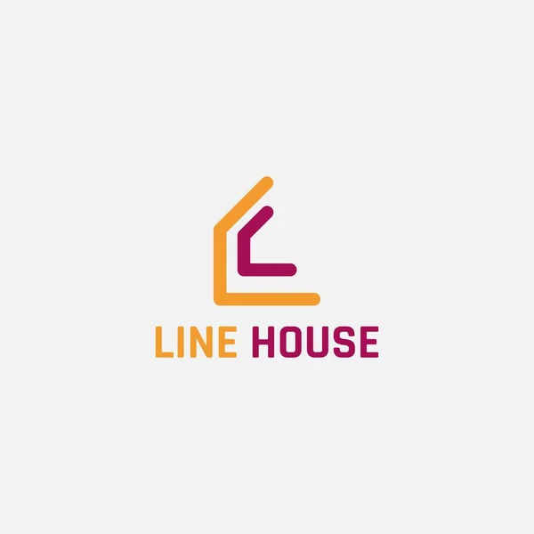 Logo Maison Partir Lignes Ressemble Lettre — Image vectorielle