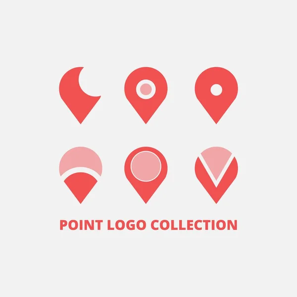 Шість Точок Набору Колекції Логотипів Штифта — стоковий вектор