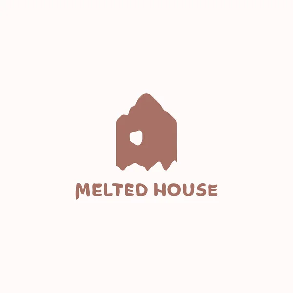 Melted Brown House Logo — Stock Vector