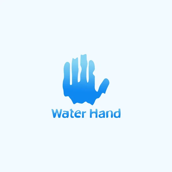 Logo Blu Mano Che Ricorda Acqua — Vettoriale Stock