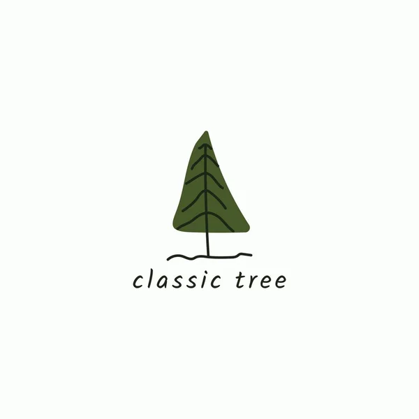 Logotipo Árvore Alta Minimalista Verde —  Vetores de Stock