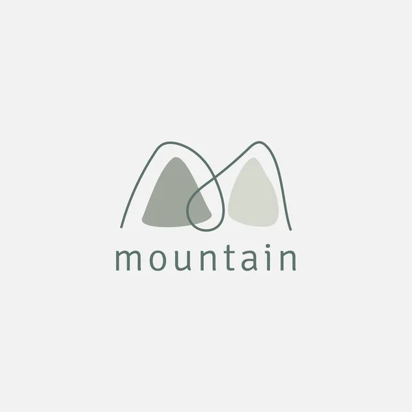 Logo Deux Montagnes Dans Style Minimaliste — Image vectorielle