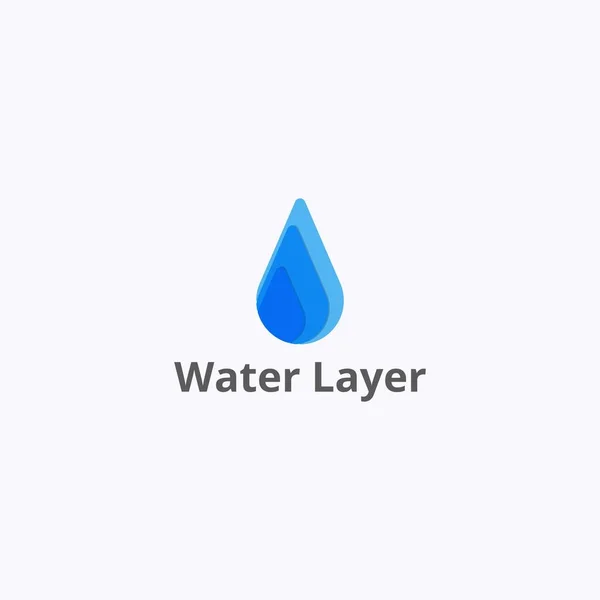 Water Drop Logo Triple Layers — Stock Vector