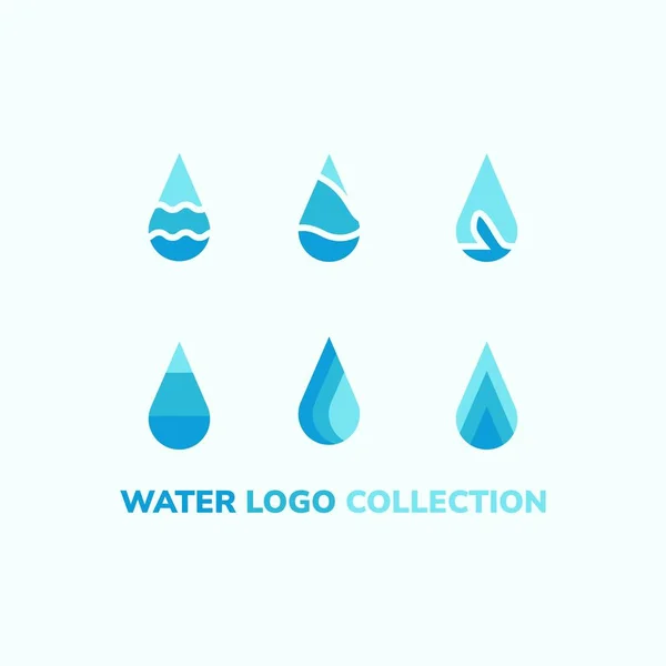 Collezione Logo Acqua Set Con Sei Diverse Forme — Vettoriale Stock