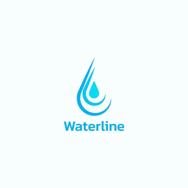 Logo Wody Wykonane Linii Kropli — Wektor stockowy