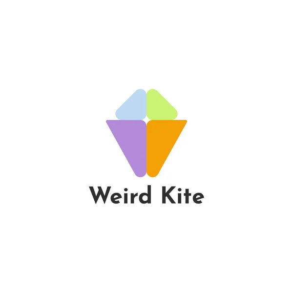 Kite Logo Unique Shape — Stock Vector