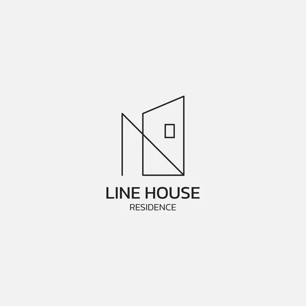 House Minimalist Logo Lines — Stock Vector