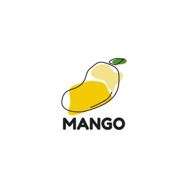 Mango meyvesi şeklinde minimalist logo..