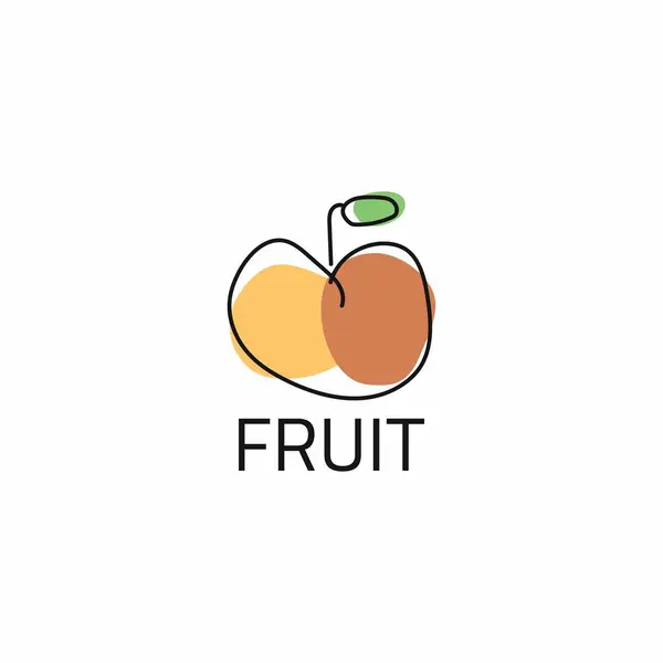 Çok Basit Minimalist Meyve Logosu — Stok Vektör