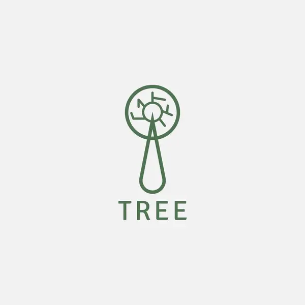 Ağaç Logosu Çeşitli Çizgilerden Oluşur — Stok Vektör