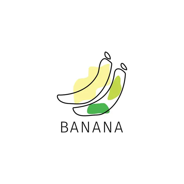 Banana Fruit Logo Minimalist Style — Stock Vector