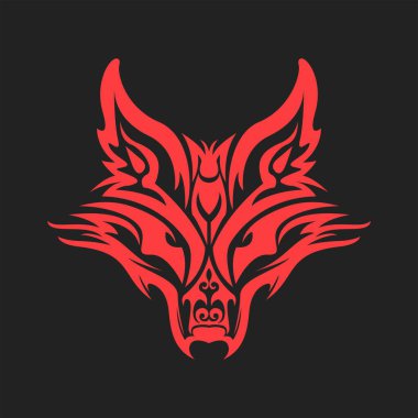 Wolf head illustration artwork tattoo vector element futuristic, tribal, clip art, warrior, t shirt design printable