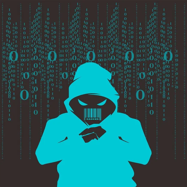 Hacker illustration clip art background criminal anonymouse hoodie on the dark programing dark web concept