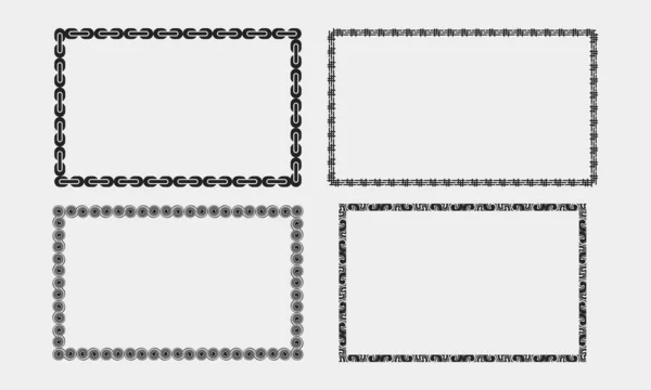 Cadre Affichage Carré Rectangle Interface Élément Ensemble Vecteur Monochrome Cadre — Image vectorielle