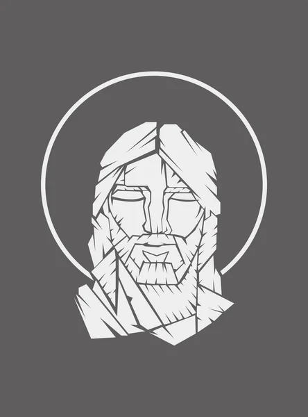 Иисус Христос Бог Иллюстрации Векторный Силуэт Эмблемы Клип Искусства Плакат — стоковый вектор