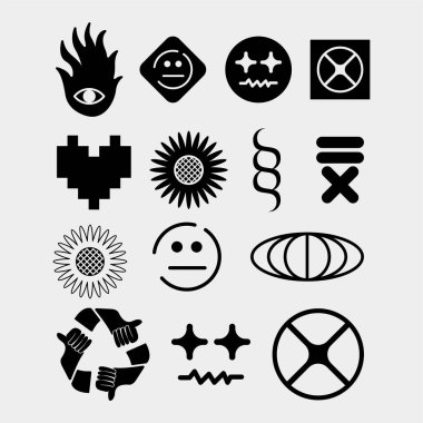 Hiper evrensel şekil vektör arayüzü, sanat klipsi gömlek tasarımı, modern etiket düzenlenebilir.