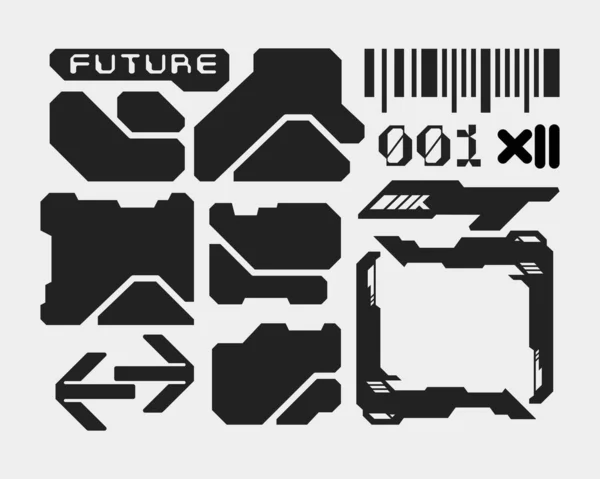 Hud Futuristic Frame Border Game Swag Elements Pack Cyber Sci — стоковий вектор