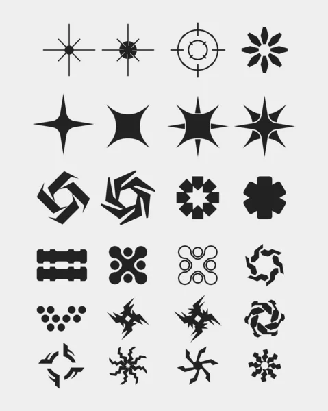 stock vector Abstract icon shape symbol set bundle geometric template clip art vector editable