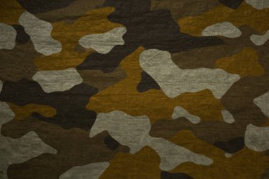 Askeri branda dokusu, ordu kamuflaj tekstil arka planı, kamuflaj kumaş örgüsü deseni