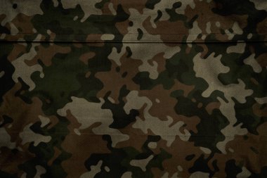 Askeri branda dokusu, ordu kamuflaj tekstil arka planı, kamuflaj kumaş örgüsü deseni