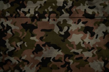 Askeri branda dokusu, ordu kamuflaj tekstil arka planı, kamuflaj kumaş örgüsü deseni