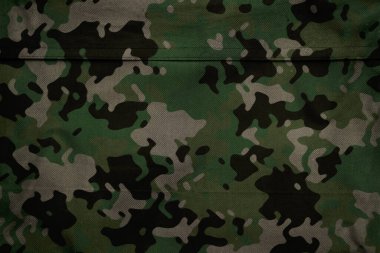 Askeri branda dokusu, ordu kamuflaj tekstil arka planı, kamuflaj kumaş örgüsü deseni