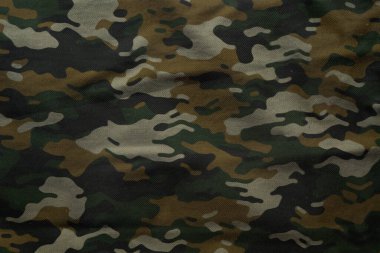 Askeri branda dokusu, ordu kamuflaj tekstil arka planı, kamuflaj kumaş örgüsü deseni