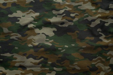Askeri branda dokusu, ordu kamuflaj tekstil arka planı, kamuflaj kumaş örgüsü deseni