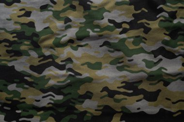 Askeri branda dokusu, ordu kamuflaj tekstil arka planı, kamuflaj kumaş örgüsü deseni