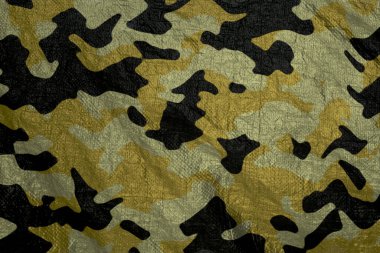 Askeri kamuflaj deseni, av ve boya topu örtüsü, renkli hava geçirmez kamuflaj örgüsü, ordu kamuflaj tekstil arka planı.