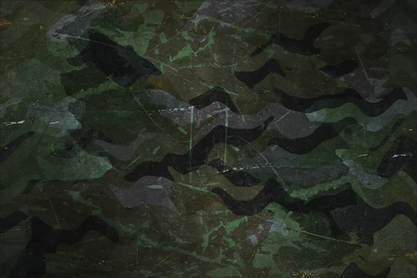 Gekrast Metalen Oppervlak Geschilderd Camouflage Patroon Pantser Militaire Voertuig Materiaal — Stockfoto