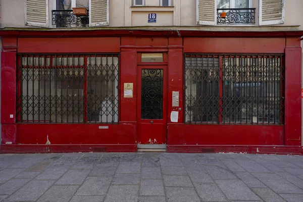 2023 Boutique Parisienne Typique Ancienne Devanture Commerciale Francaise Modele Vitrine — Stockfoto