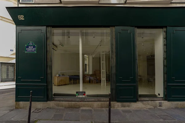 2023 Boutique Parisienne Typque Ancienne Devanture Commerciale Francaise Modele Vitrine — Stockfoto