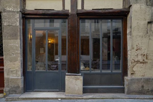 2023 Facade Parisienne Typique Ancienne Devanture Commerciale Boutique Francaise Modele — Stock Photo, Image