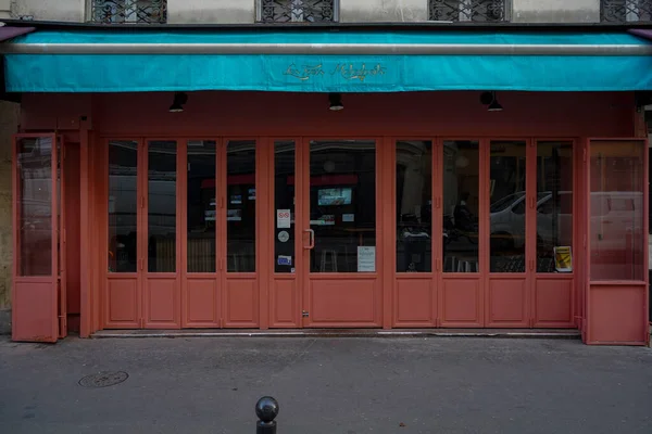 2023 Facade Parisienne Typique Ancienne Devanture Commerciale Boutique Francaise Modle — Stock fotografie