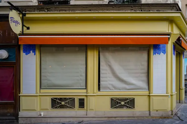 2023 Devanture Parisienne Typique Ancien Commerce Devanture Magasin Europen Franais —  Fotos de Stock