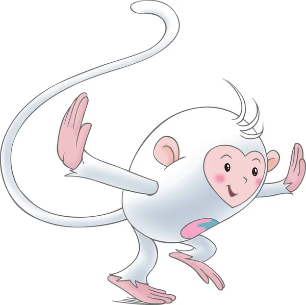Colorkey Monkey Future Enthusiastic Dan Hidup Bahagia Hilang Marah Dan - Stok Vektor