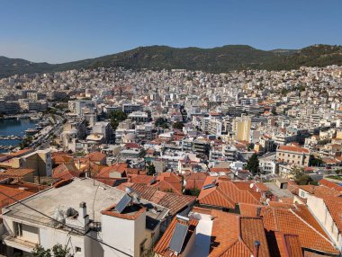 Kavala Yunanının panoramik görünümü