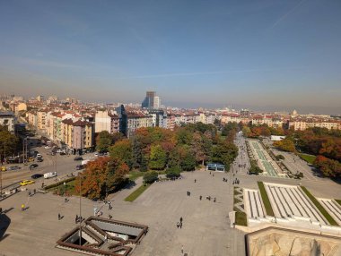 NDK 'nın tepesinden gökyüzü görüntüsü - Sofya, Bulgaristan