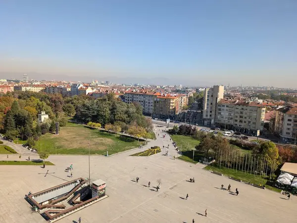 NDK 'nın tepesinden gökyüzü görüntüsü - Sofya, Bulgaristan